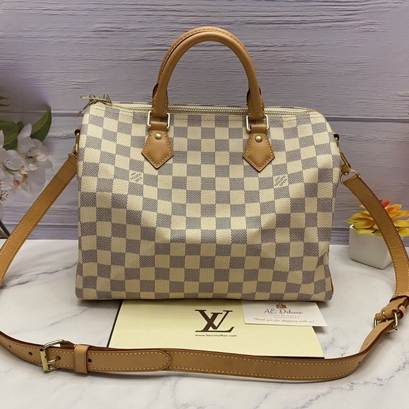 Louis Vuitton Handbags - ❤️‍🩹SOLD❤️‍🩹LOUIS VUITTON Speedy 30 Damier Azur Bandoliere Shoulder Bag SP4115